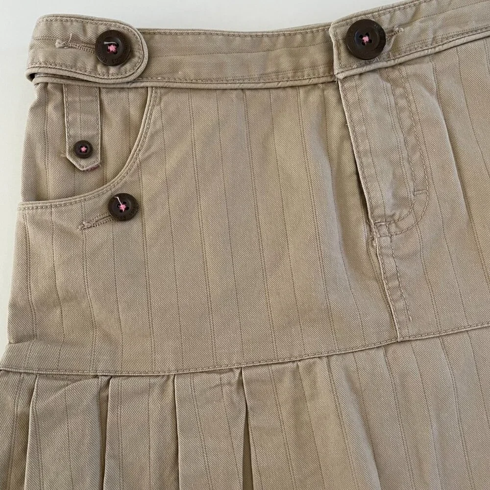 Oshkosh Genuine Kids Girls Cotton Skirt Skort Adjustable Waist Taupe Size 6X NWT